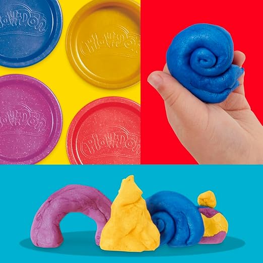 Buy Play Doh Pack of 4 Shimmer Clay | Yallatoys.com