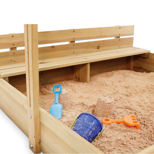 Buy Plum Wooden Sandpit with Canopy Natural | Yallatoys.com
