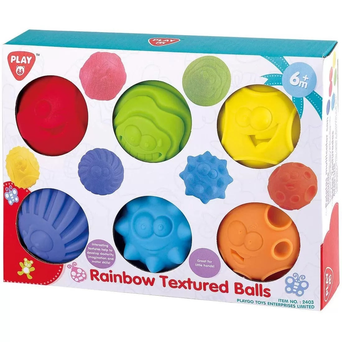Buy Playgo Rainbow Textured Balls 6 Pieces | Yallatoys.com