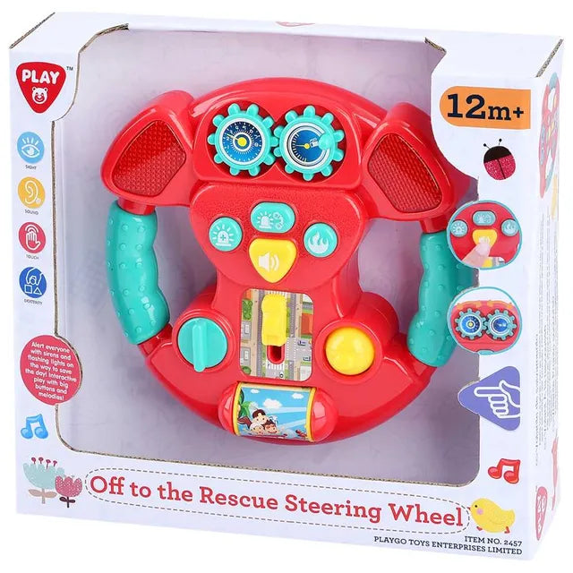 Buy Playgo Off To The Rescue Steering Wheel Toy Battery Operated | Yallatoys.com