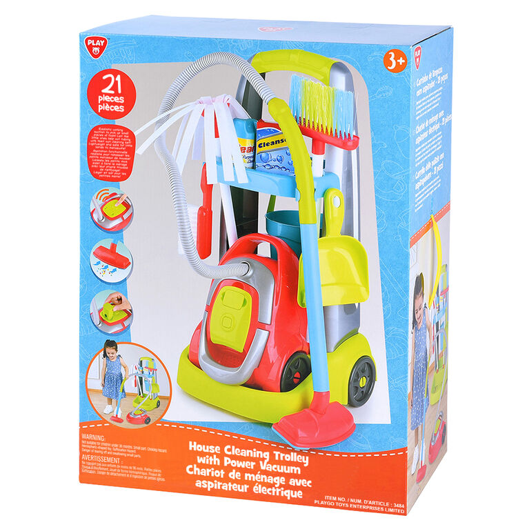 Buy Playgo House Cleaning Trolley With Vacuum 21 Pieces Battery Operated | Yallatoys.com