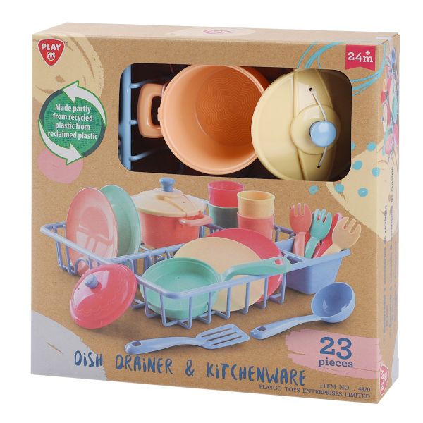 Buy Playgo Dish Drainer & Kitchenware 23 Pcs | Yallatoys.com