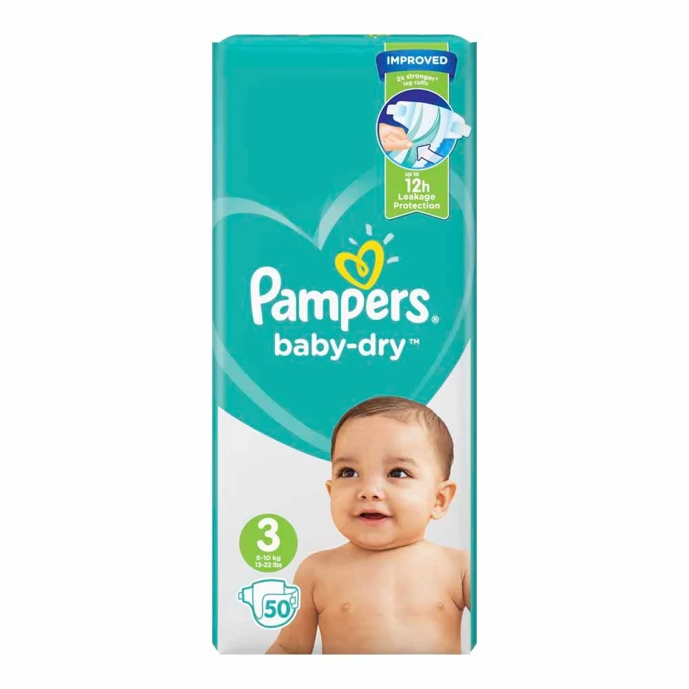 Pampers Baby Dry Diapers Size 3 5-10 kg 50 Diapers Pack Pampers Yallatoys