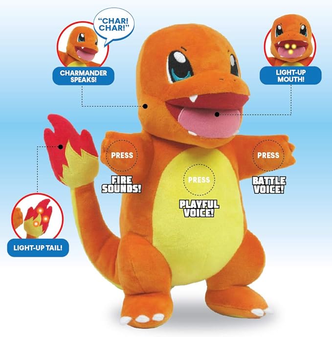 Buy Pokemon Flame Action Charmander Plush Toy 10inch | Yallatoys.com