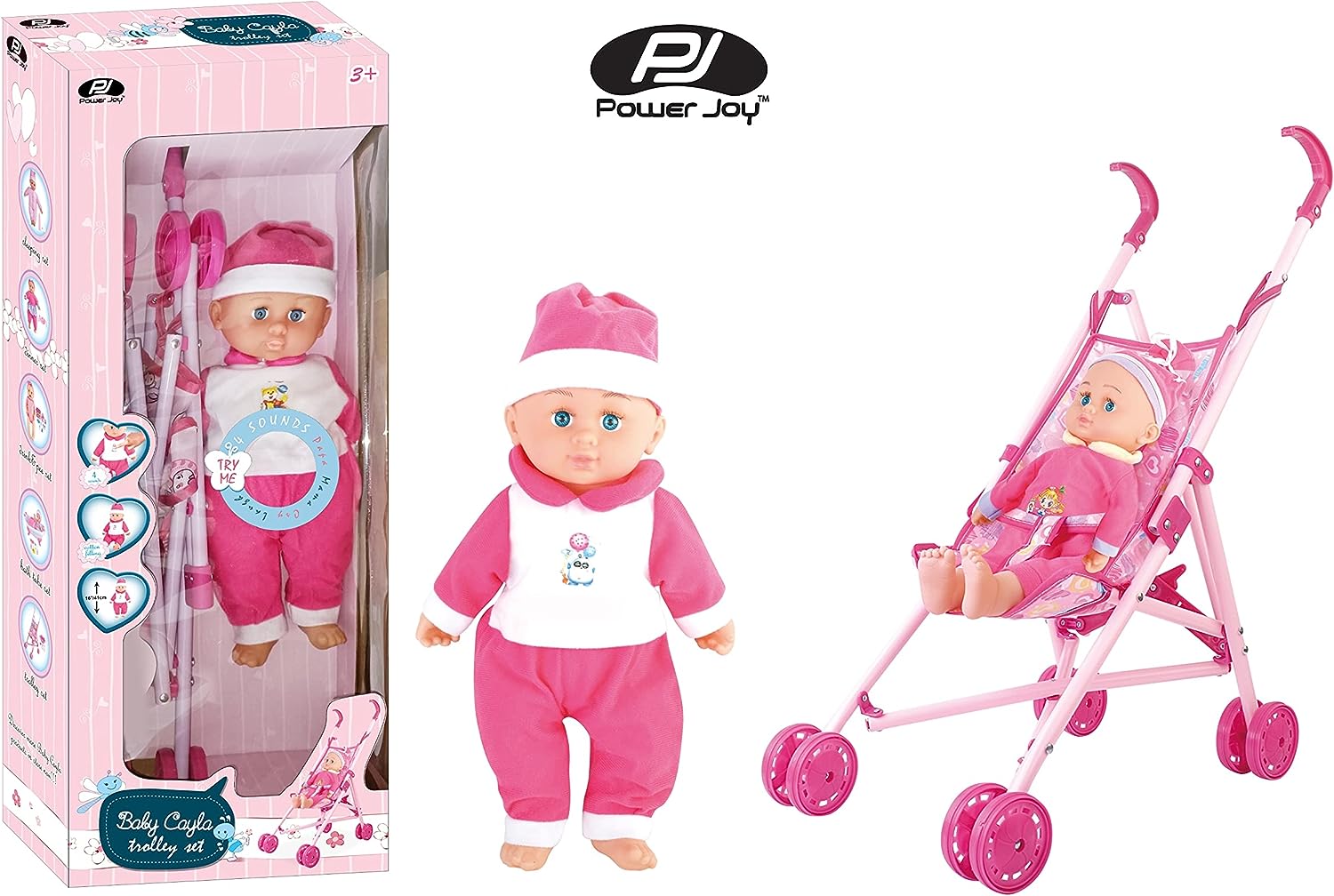 Buy Power Joy Baby Cayla Trolley with Doll 40cm | Yallatoys.com