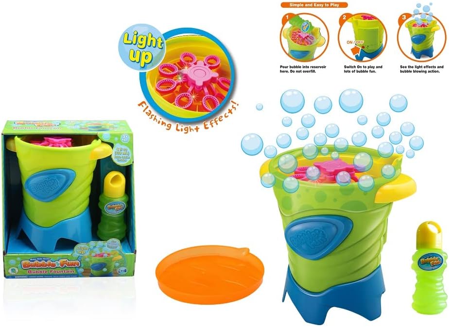Buy Power Joy Bubble Fun Fountain Lights Up With 118ml Bubble Solution | Yallatoys.com