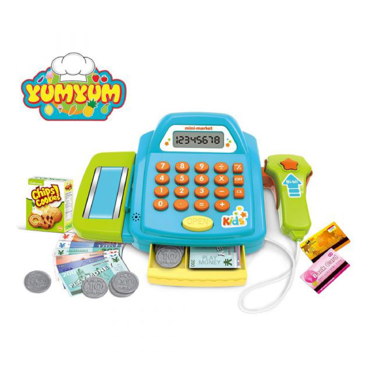 Buy Power Joy Cash Register Mini Market 16pcs Multicolor | Yallatoys.com