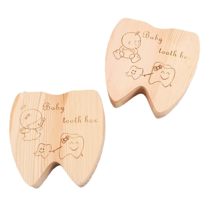 Wooden Baby Kids Tooth Storage Box 1pc Yalla Gifting Yallatoys