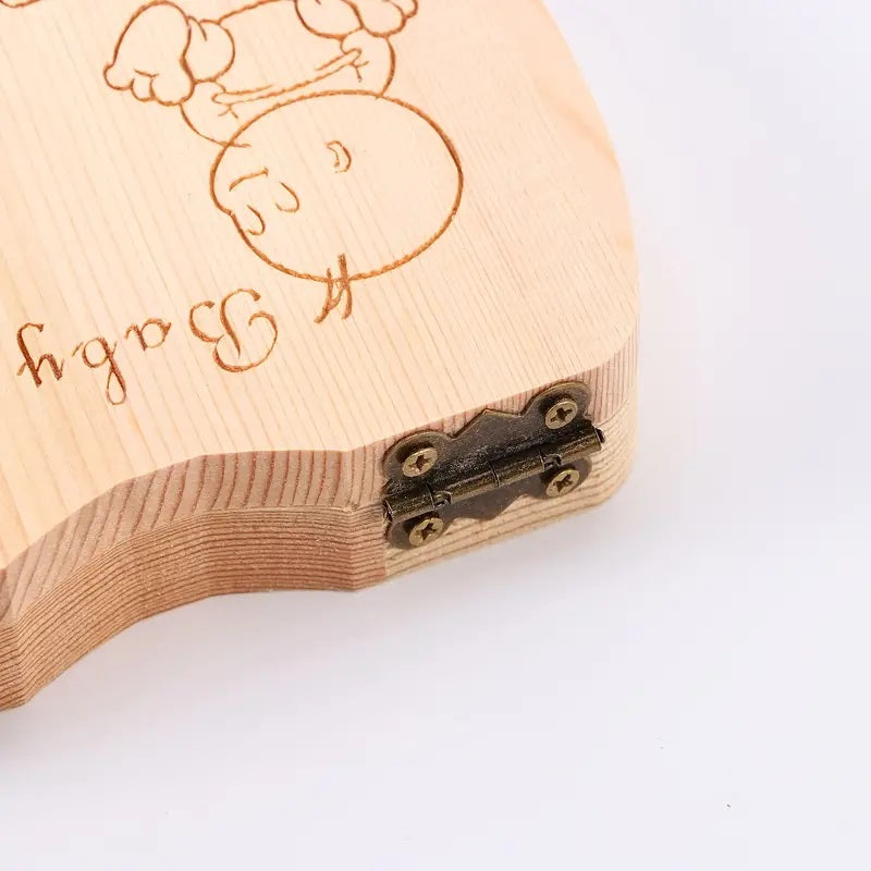 Wooden Baby Kids Tooth Storage Box 1pc Yalla Gifting Yallatoys