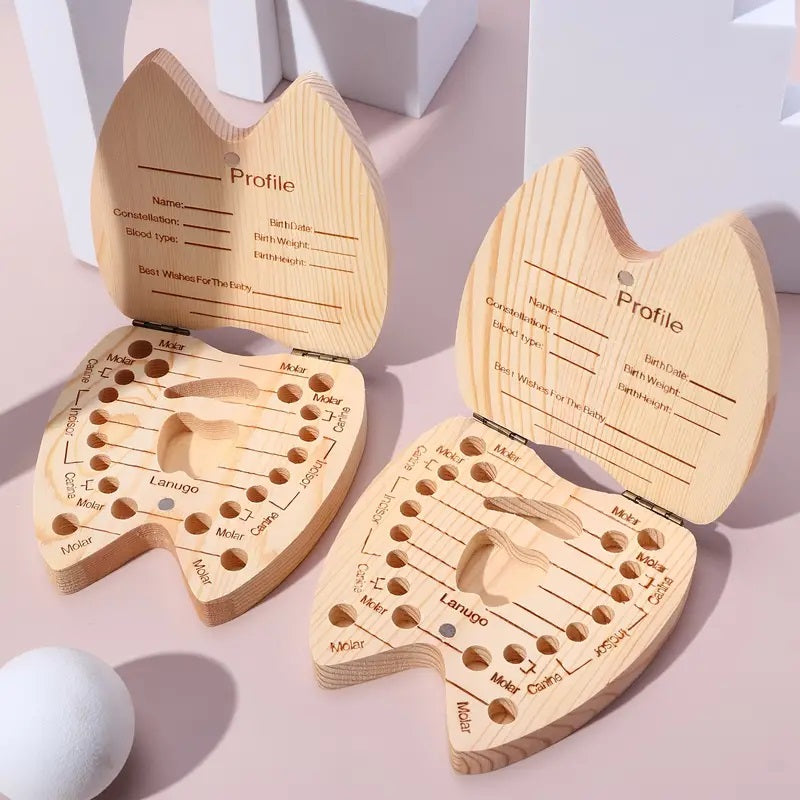 Wooden Baby Kids Tooth Storage Box 1pc Yalla Gifting Yallatoys