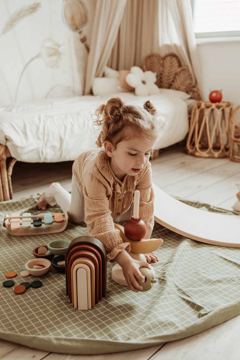 Play&go Playmat and Storage bag Grid Green