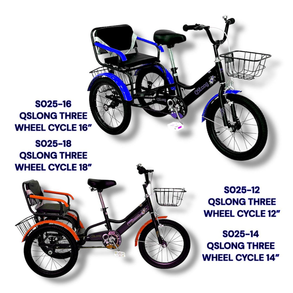 Buy Qslong Three Wheel Cycle 16Inch (Sold Separately Subjected to Availability) | Yallatoys.com