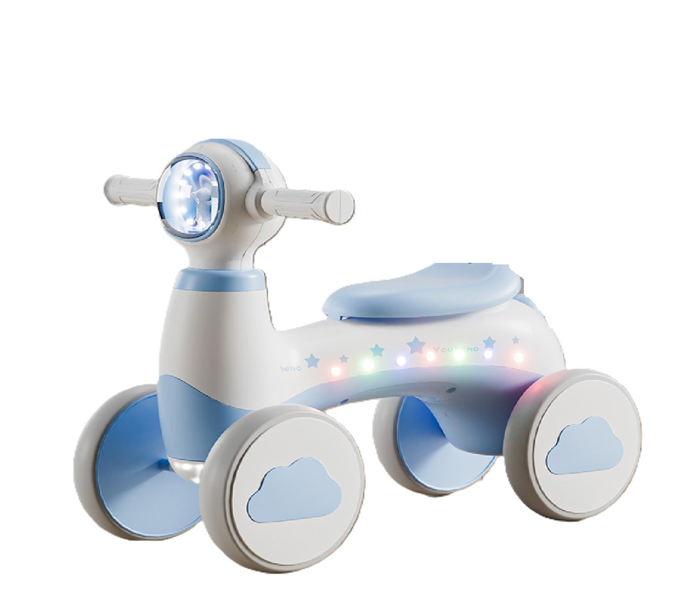 Buy Ride & Roll Smart Balance Bike With Light And Sound Blue And White | Yallatoys.com
