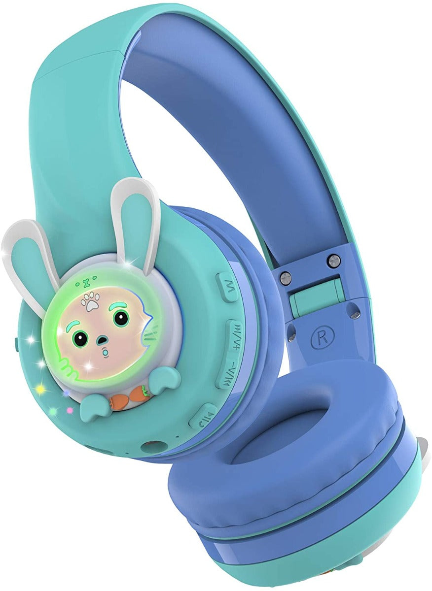 Buy Riwbox Rabbit Bluetooth Headphones With Led For Kids Blue Green | Yallatoys.com