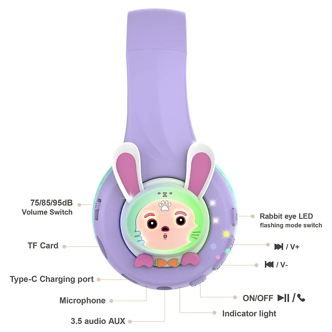 Buy Riwbox Rabbit Bluetooth Headphones With Led For Kids | Yallatoys.com