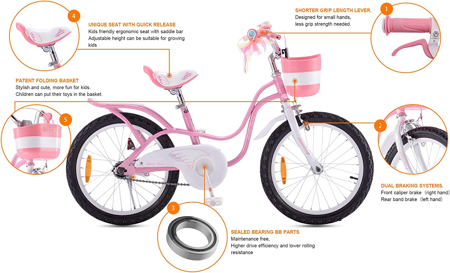 Buy Royal Baby Little Swan Girls Kids Bicycle 18inch | Yallatoys.com