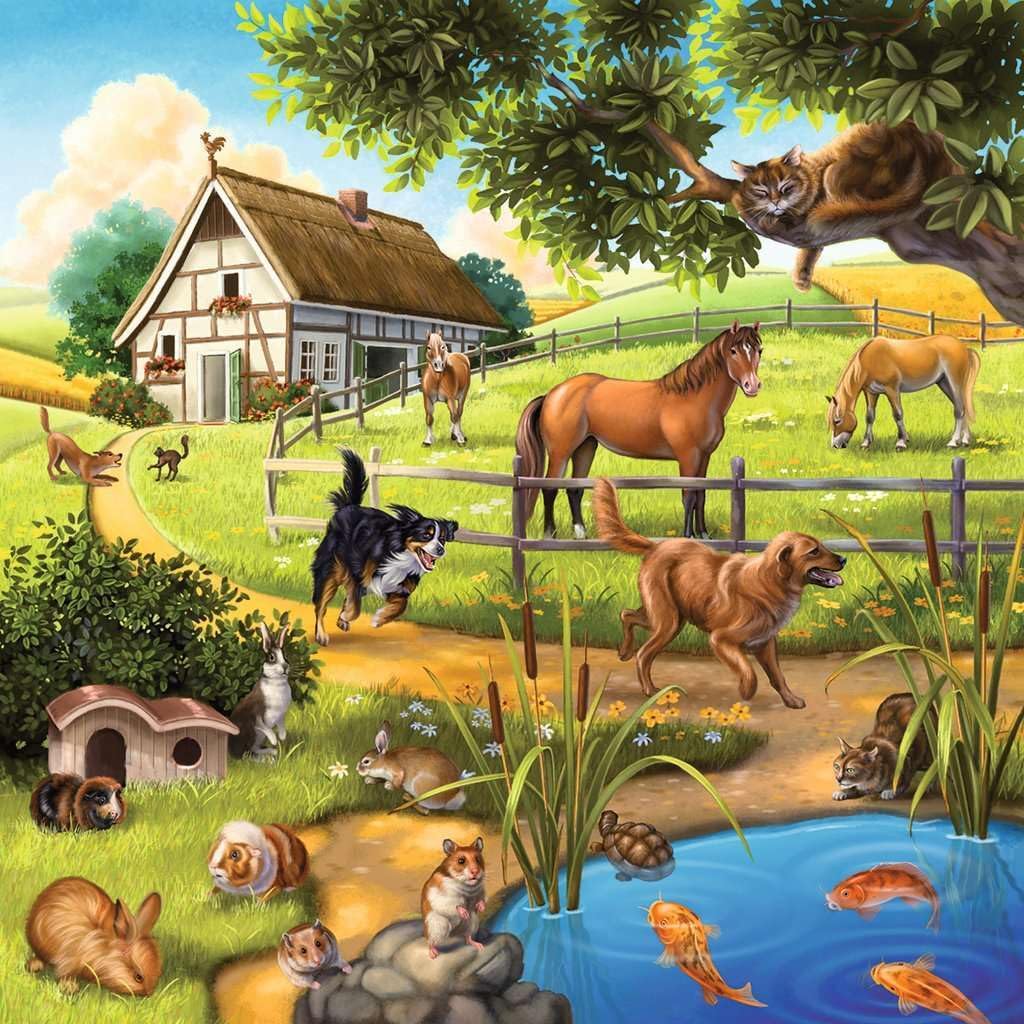 Buy Ravensburger Forest Zoo Domestic Animals 3 X 49 Pcs Puzzle | Yallatoys.com