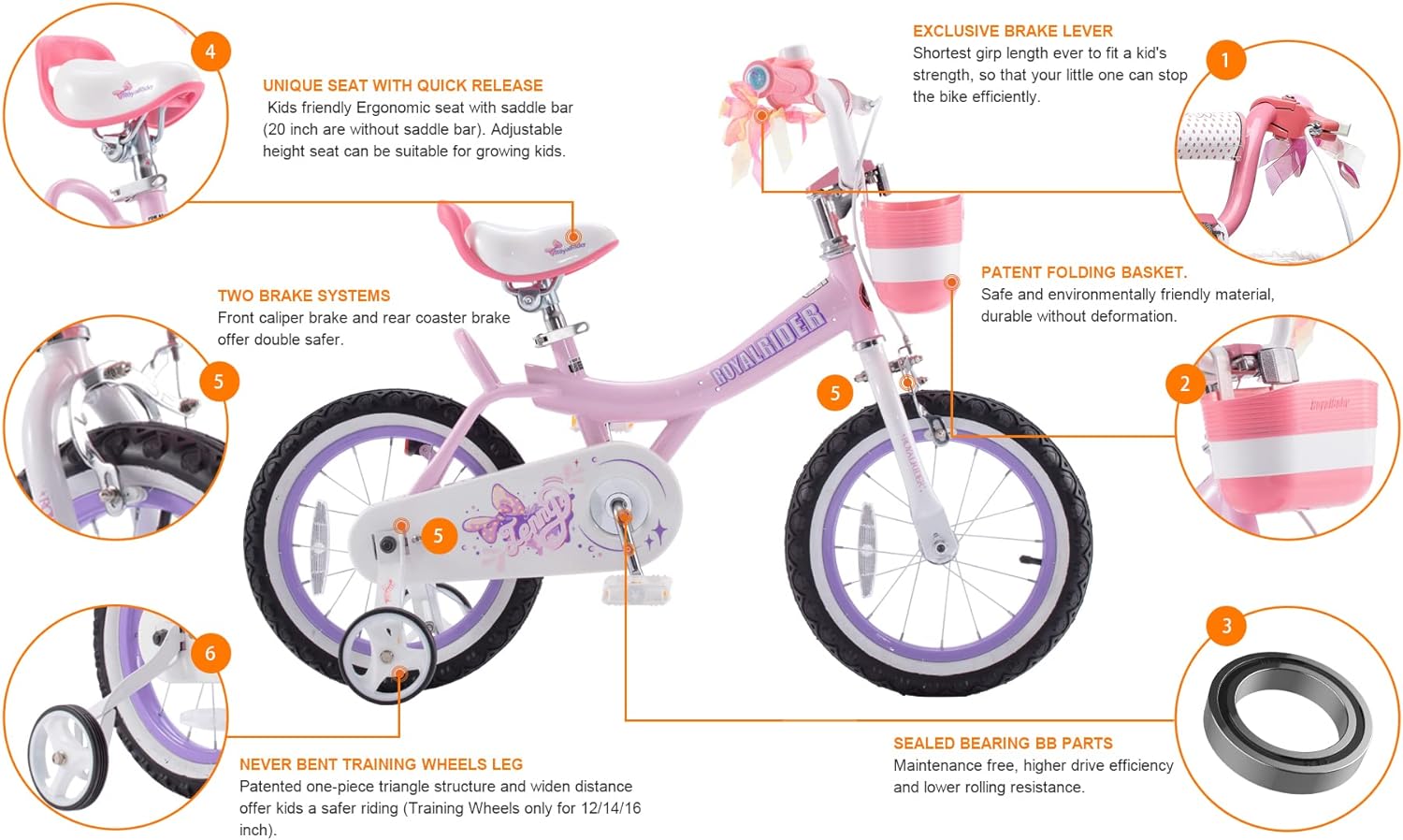 Buy Royababy Jenny 12in Pink Bicycle | Yallatoys.com