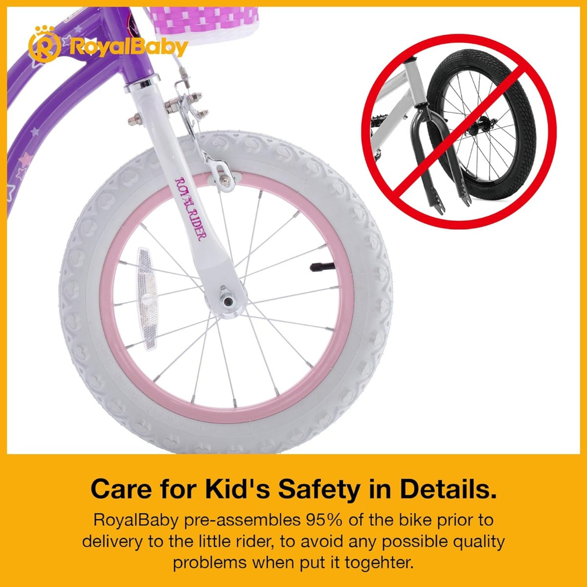 Buy Royalbaby Stargirl 14in Purple Bicycle | Yallatoys.com