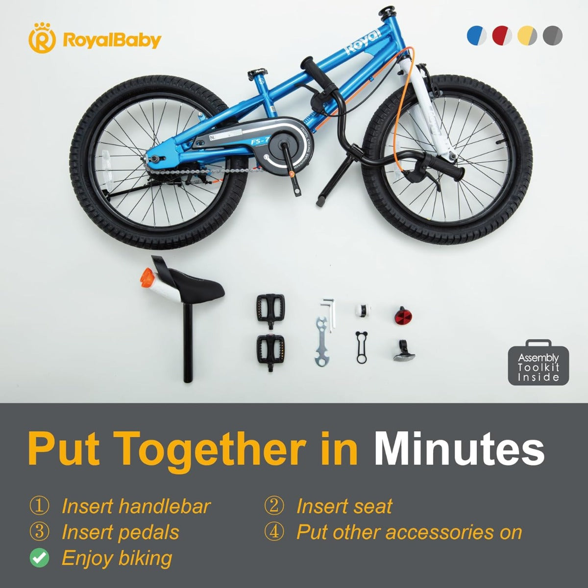 Buy Royalbaby 7th Gen Freestyle 18in Blue Bicycle | Yallatoys.com