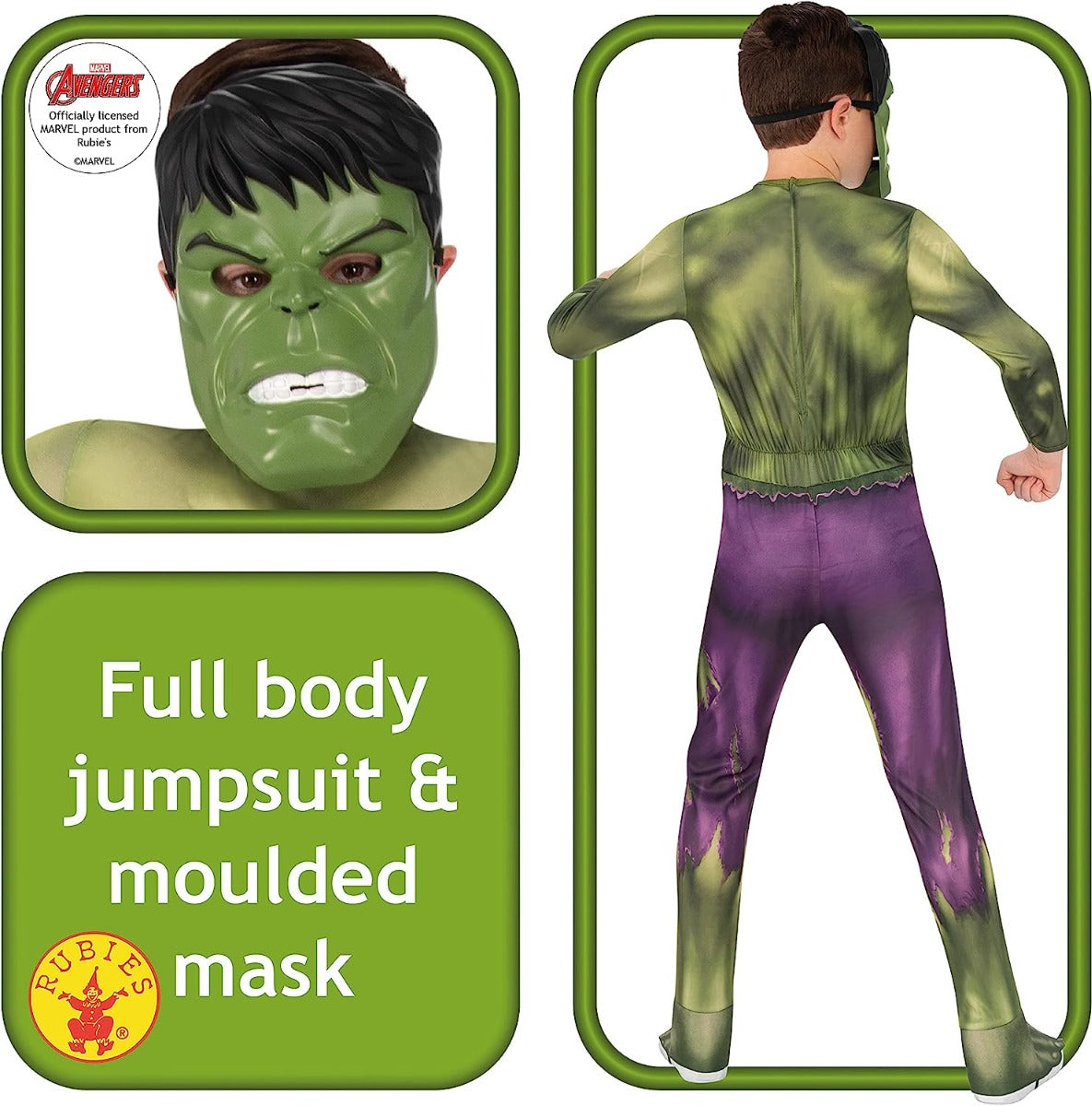Buy Rubies Costumes Marvel Avengers Hulk Classic Childs Costume | Yallatoys.com