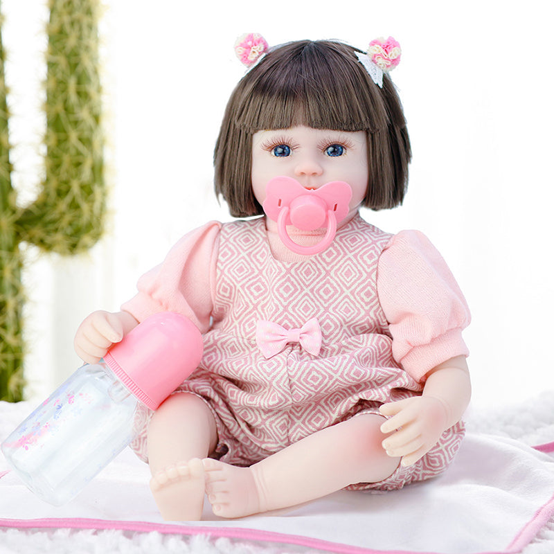 Buy Reborn Doll Life Like 16.5inch Baby Doll in Pink Dress | Yallatoys.com
