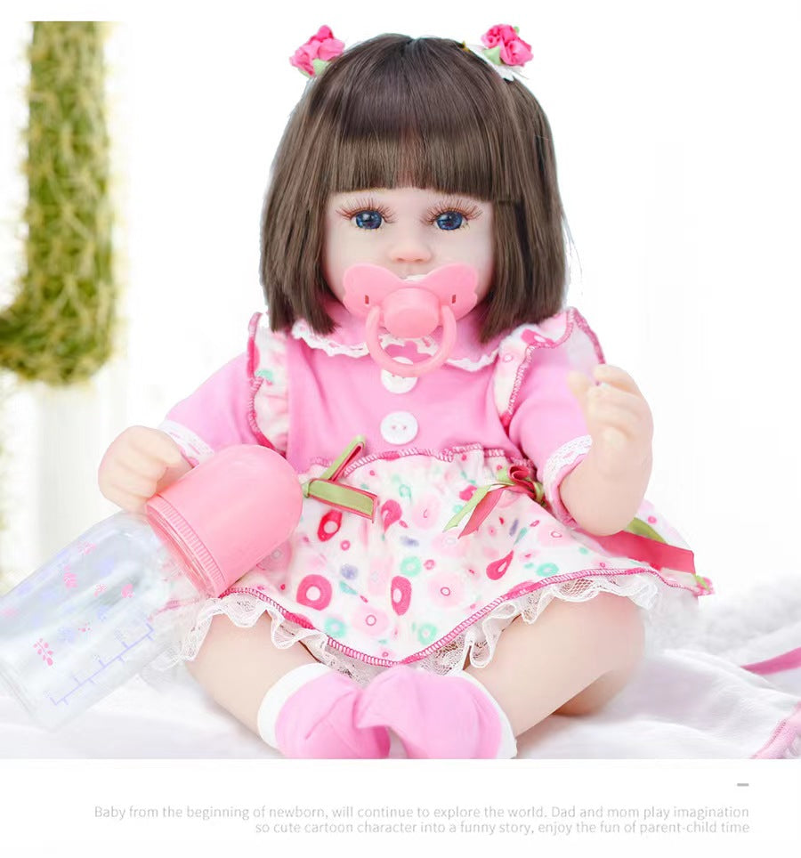 Buy Reborn 16.5inch Life Like Baby Real Girl Doll Silicone Vinyl Handmade Newborn Blue Eyes | Yallatoys.com