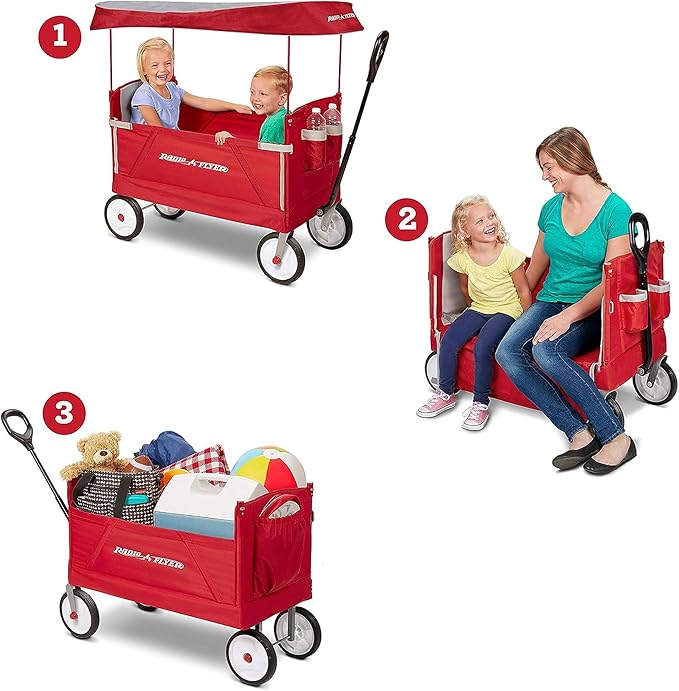Buy Radio Flyer 3 in 1 EZ Fold Wagon with Canopy | Yallatoys.com