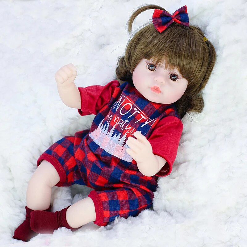 Buy Reborn 16.5inch Life Like Baby Real Girl Doll Silicone Vinyl Handmade Red Dress | Yallatoys.com