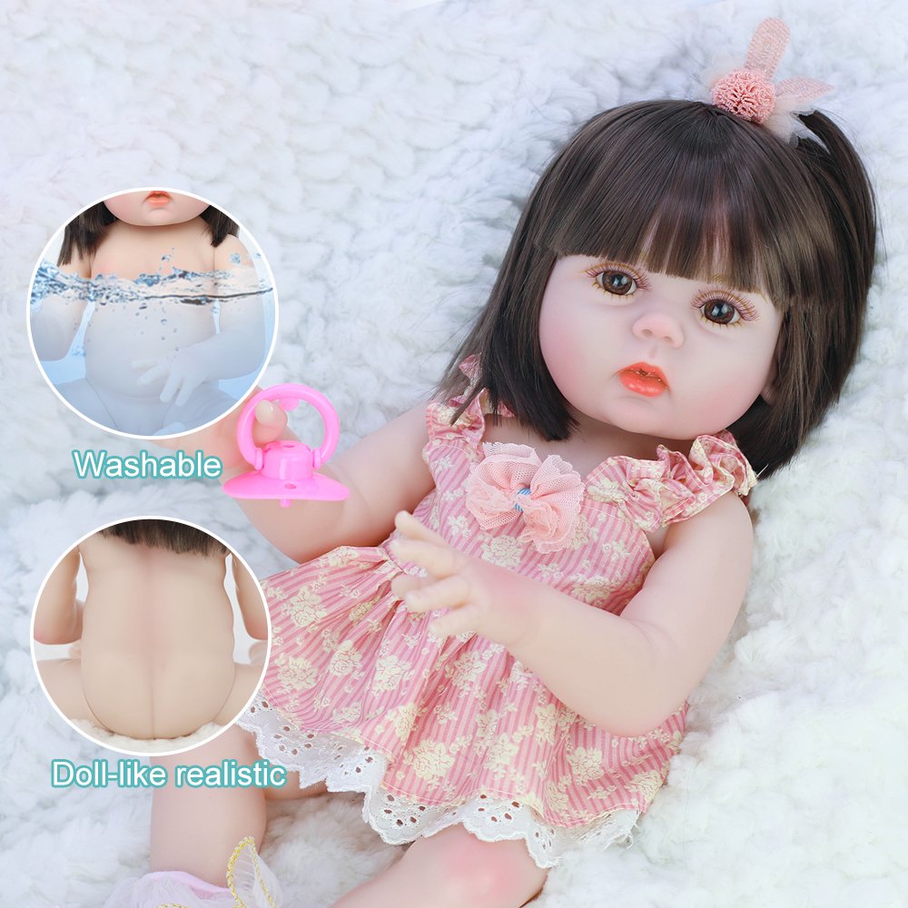 Buy Realistic Doll 15inch Handmade Soft Body Toy Weighted Baby Girl with Pacifier | Yallatoys.com