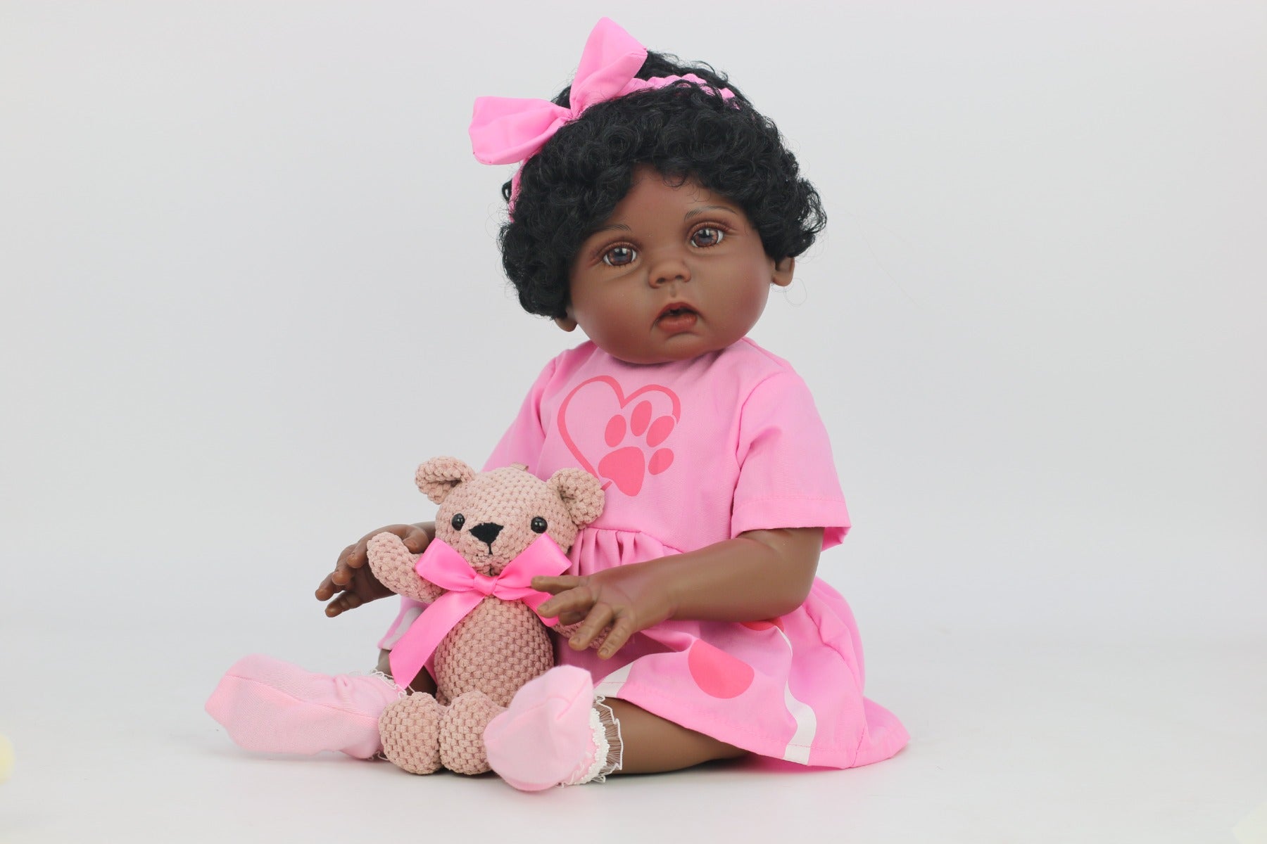 Buy Reborn 18.5inch Life Like Baby Real Girl Doll Silicone Vinyl Handmade Pink Dress | Yallatoys.com