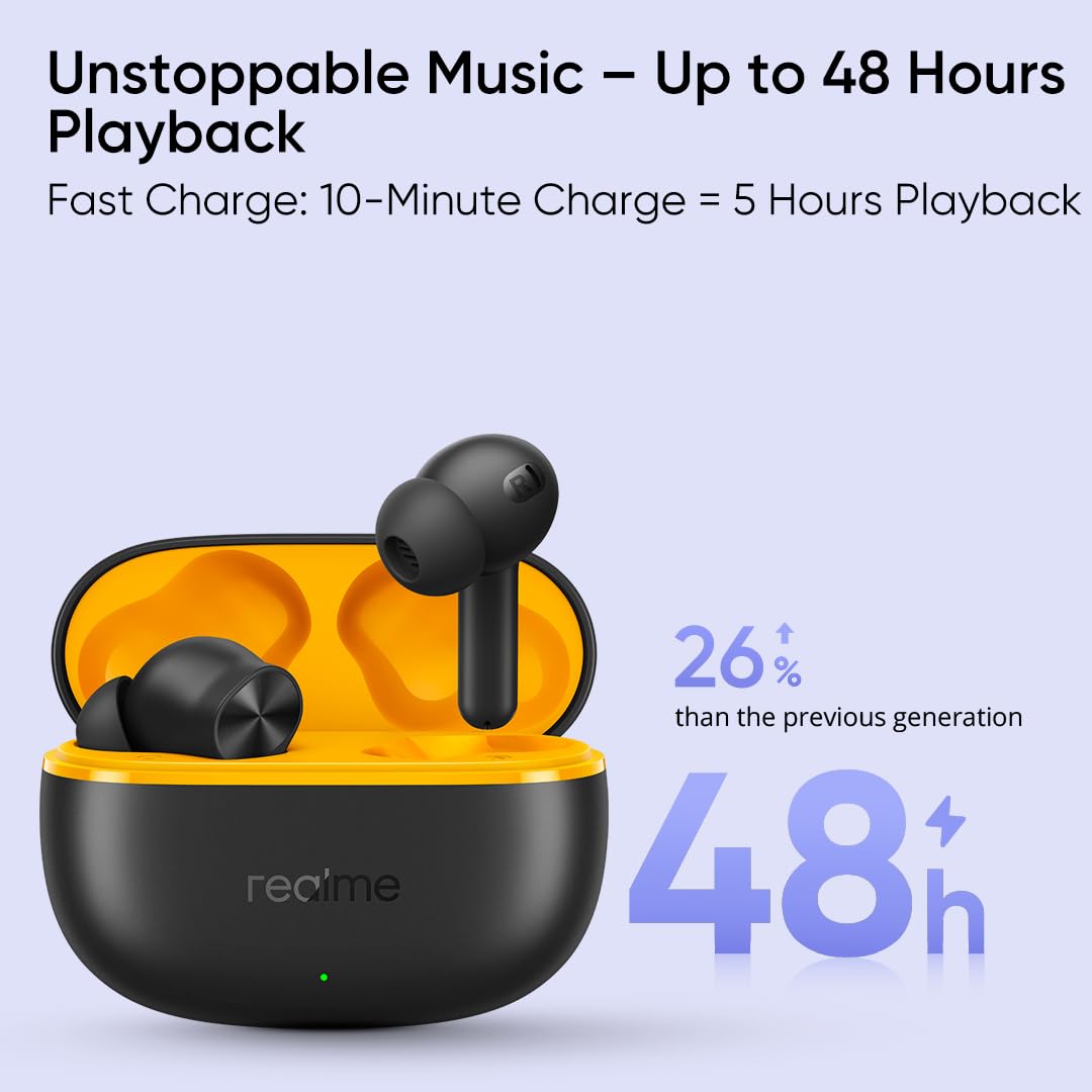 Buy Realme Buds T200 Lite Volt Black | Yallatoys.com