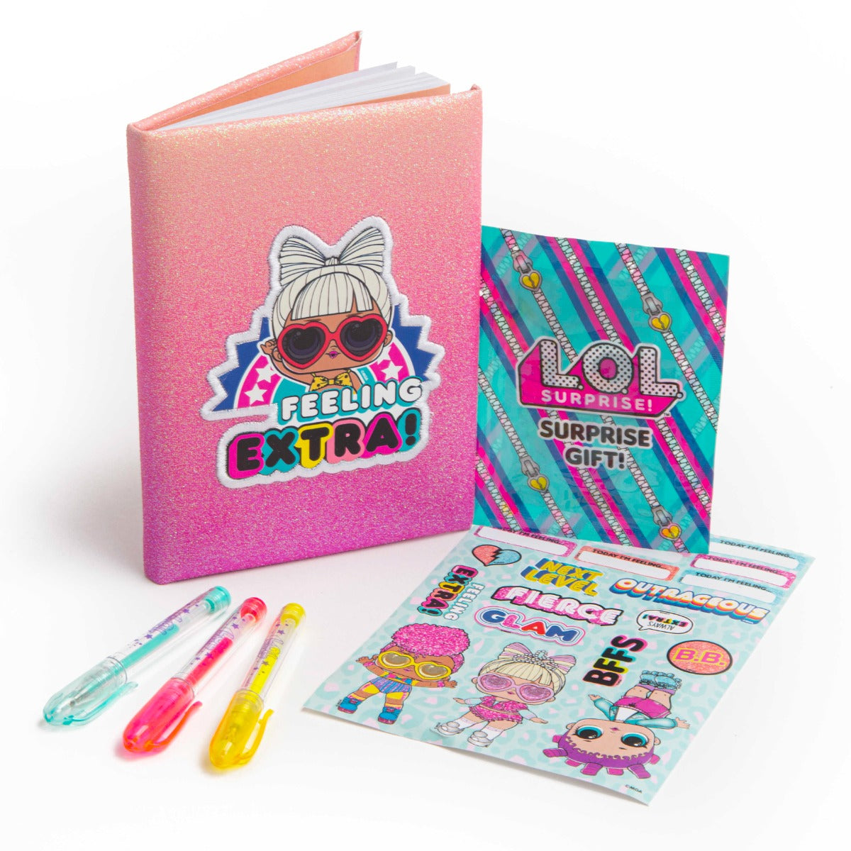Buy LOL Surprise Mini Glitter Diary Set Mini with Gel Pens | Yallatoys.com