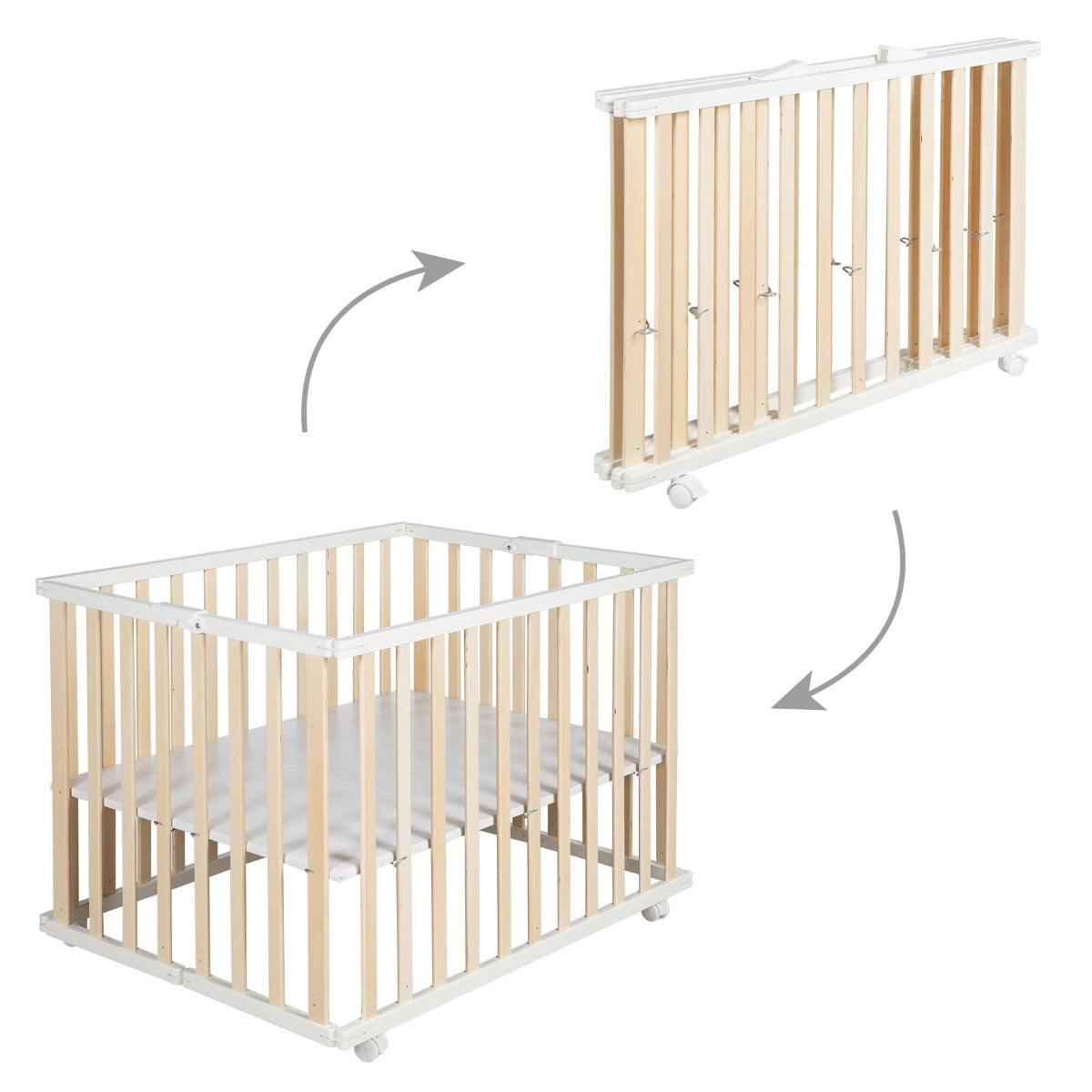 Roba Wooden Foldable Playpen Natural Roba Yallatoys