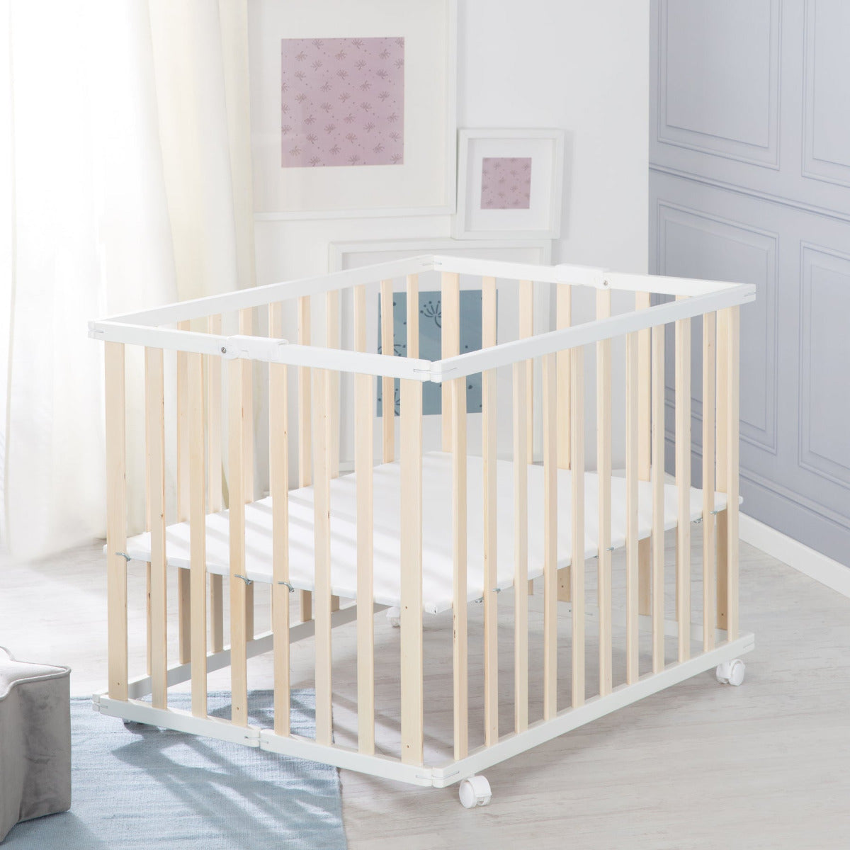 Roba Wooden Foldable Playpen Natural Roba Yallatoys