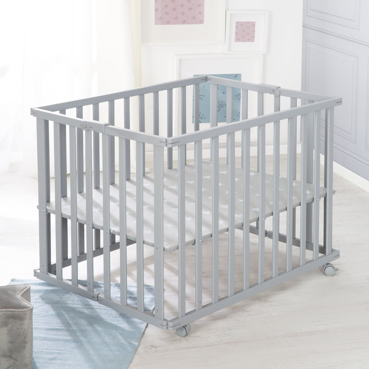 Roba Wooden Foldable Playpen Taupe Roba Yallatoys