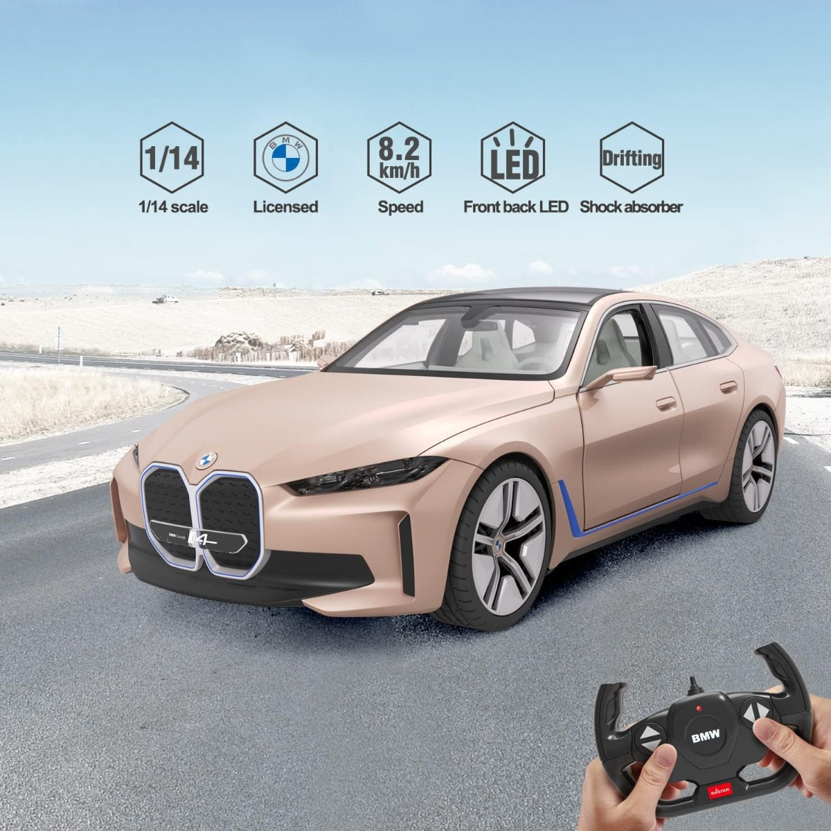 Buy Rastar BMW i4 Remote Control Golden Car | Yallatoys.com