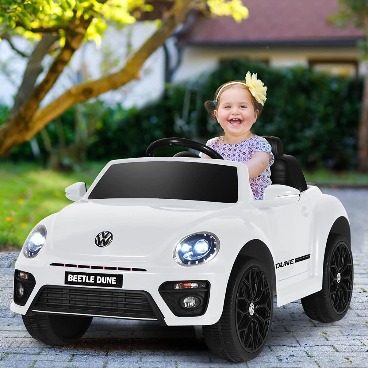 Buy Volkswagen Beetle 6V Kids Electric Ride on Car White | Yallatoys.com
