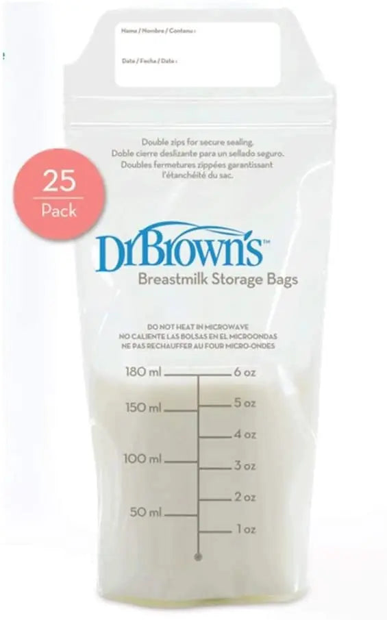 Dr Brown Breastmilk Storage Bag (6 Oz / 180 Ml), 25-Pack Dr Browns