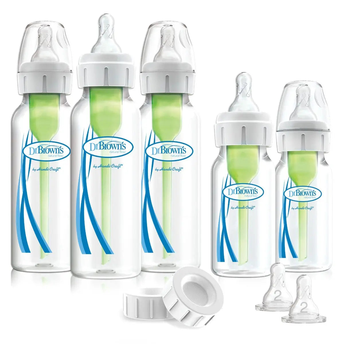 Dr.Browns Pp Narrow Options+ Newborn Feeding Set 3X250 Ml & 2X120 Ml Bottles  2Xl2 Nipples  2 Storage Caps  3 Cleaning Brushes Dr Browns Yallatoys