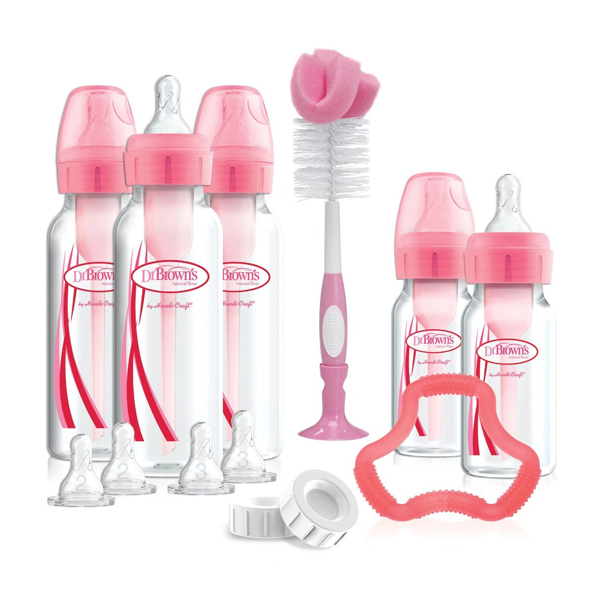 Buy Dr Browns Narrow-Neck Bottle Pink Gift Set | Yallatoys.com