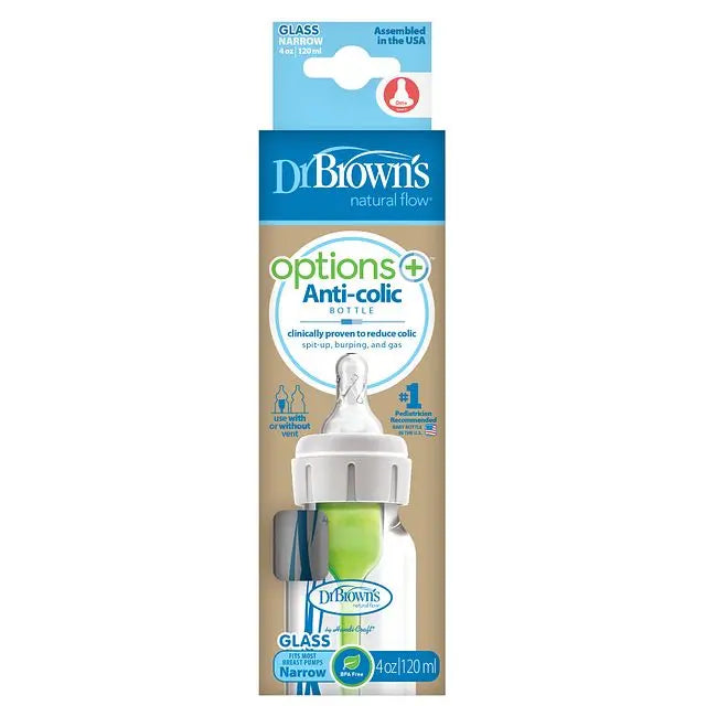Dr Brown 120ml Glass Narrow Options+ Bottle 1-Pack Dr Browns Yallatoys