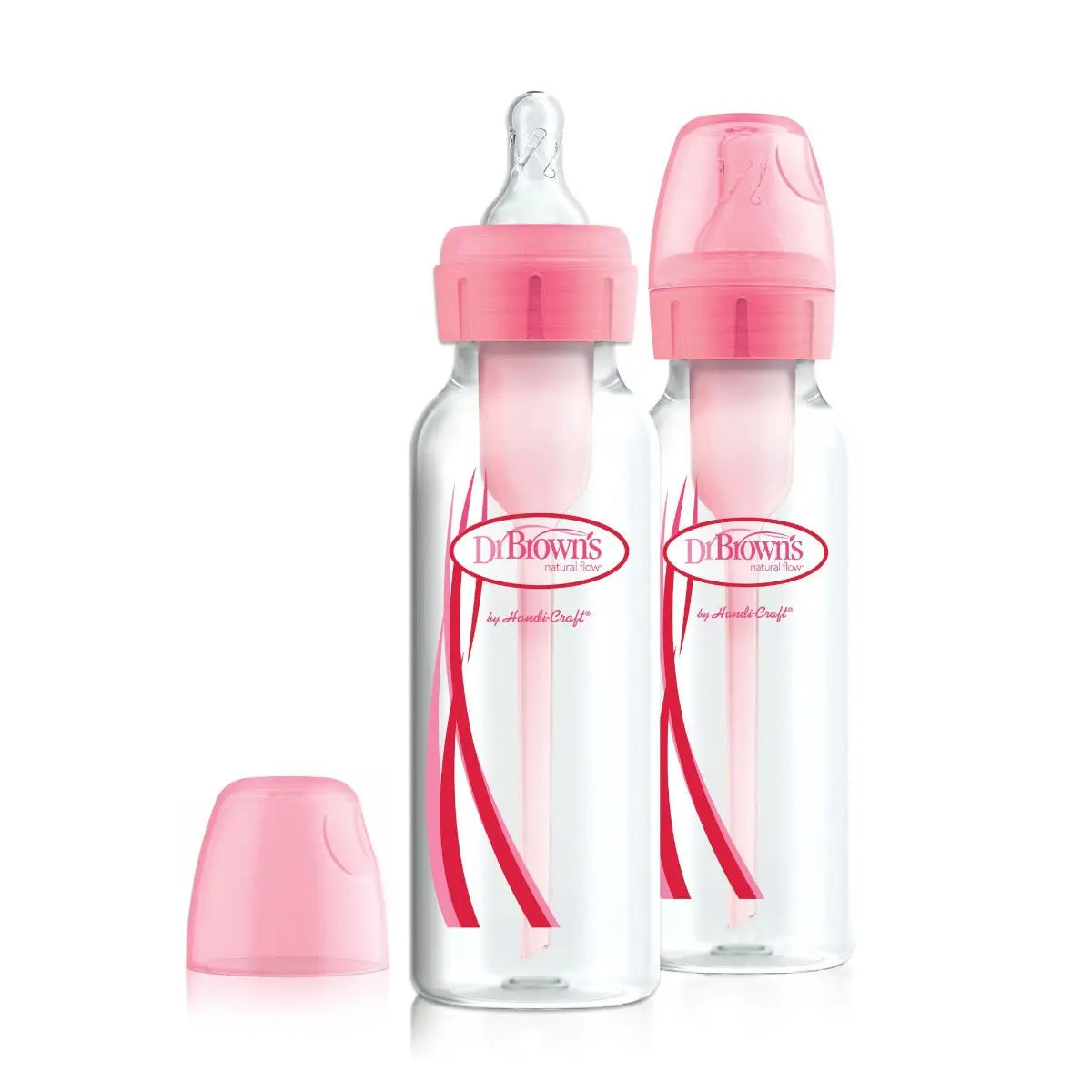 Dr Browns 250ml Narrow-Neck Baby Bottle-Pink 2 pieces Dr Browns