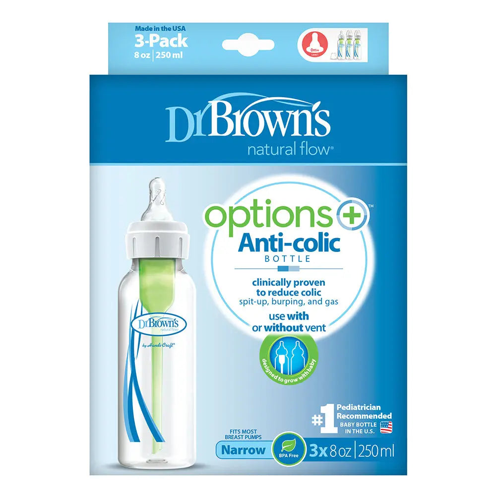 Dr.Browns 8 Oz/250 Ml Pp Narrow Options+ Bottle  3 Pack Dr Browns Yallatoys