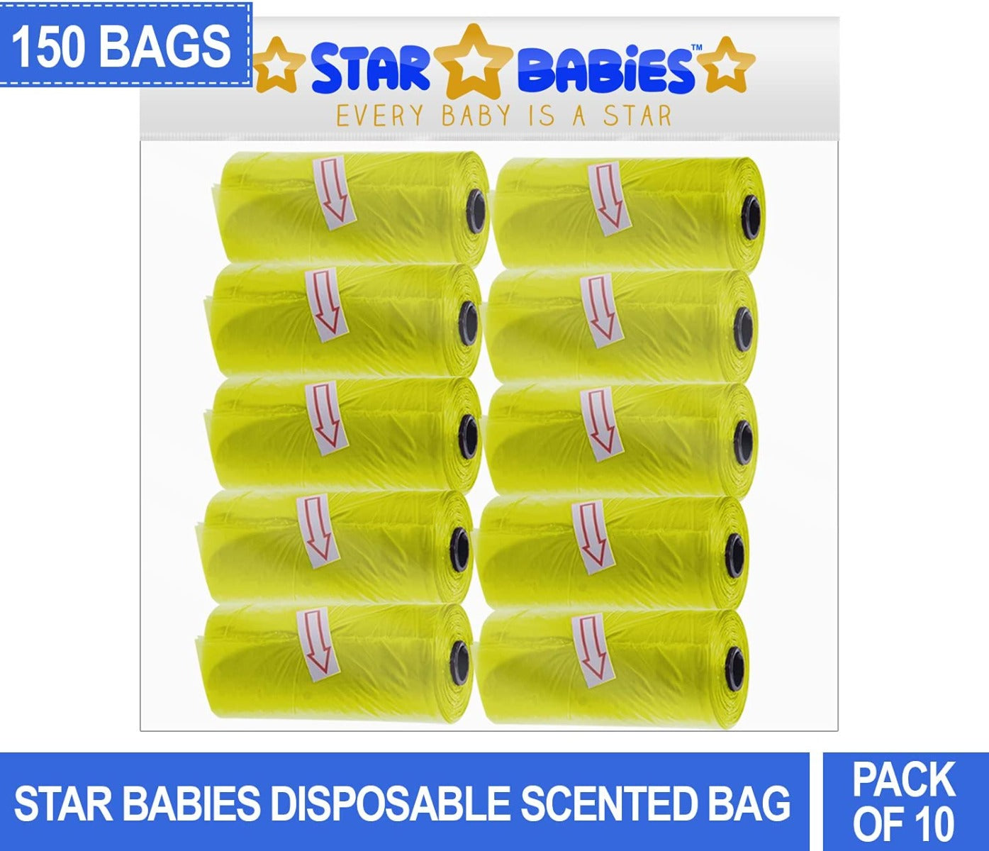 Star Babies Disposable Scented Bag Pack Of 10 Yellow Star Babies Yallatoys