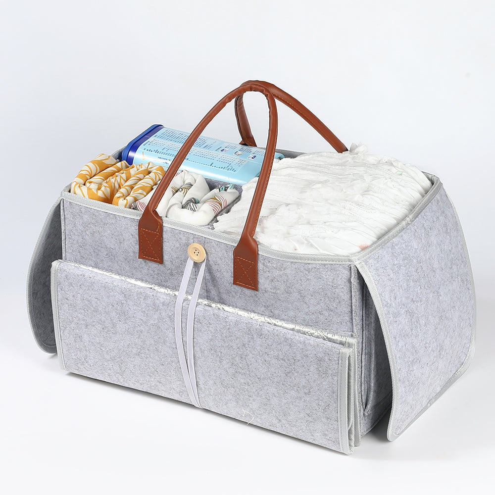 Little Story 2In1 Diaper Caddy With Mat Xl - Grey Little Story Yallatoys