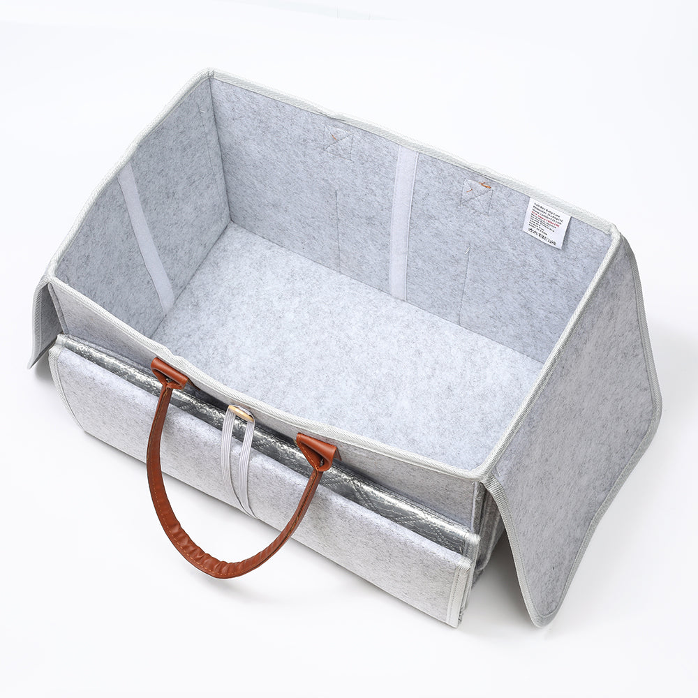 Little Story 2In1 Diaper Caddy With Mat Xl - Grey Little Story Yallatoys