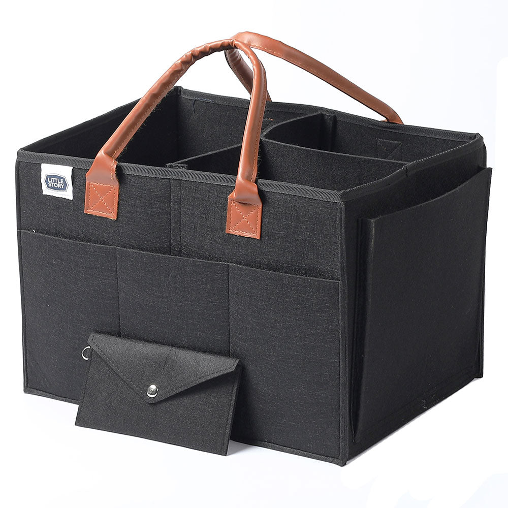 Little Story Diaper Caddy+Travel Pouch-Large-Black Little Story Yallatoys