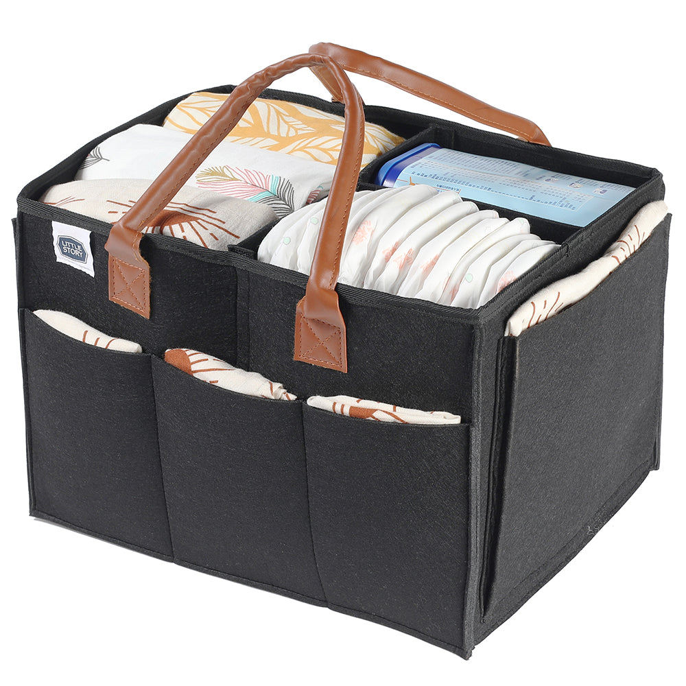 Little Story Diaper Caddy+Travel Pouch-Large-Black Little Story Yallatoys