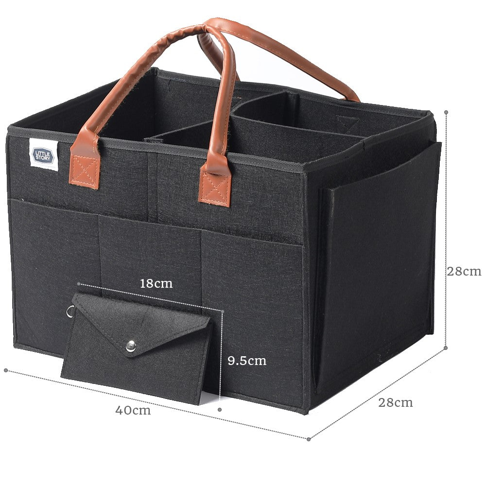 Little Story Diaper Caddy+Travel Pouch-Large-Black Little Story Yallatoys